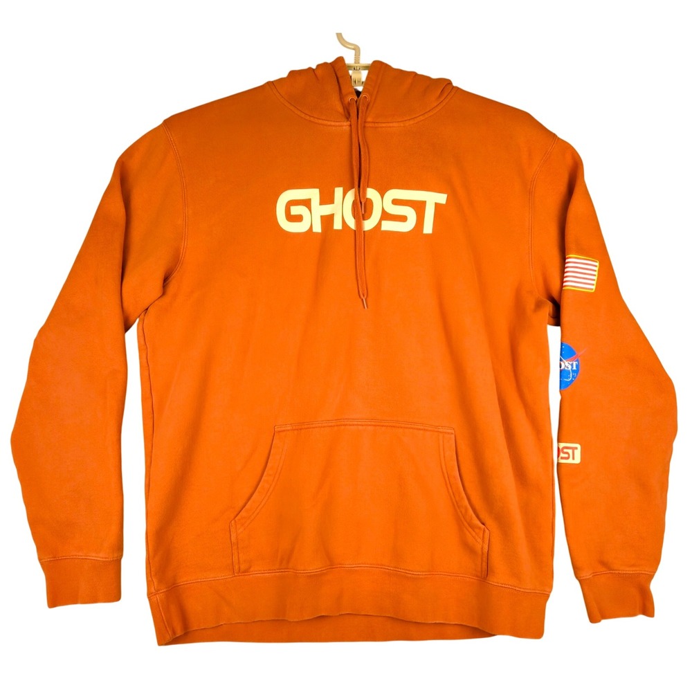 Ghost Lifestyle‎ NASA American Flag Hoodie Orange Mens 2XL Pullover